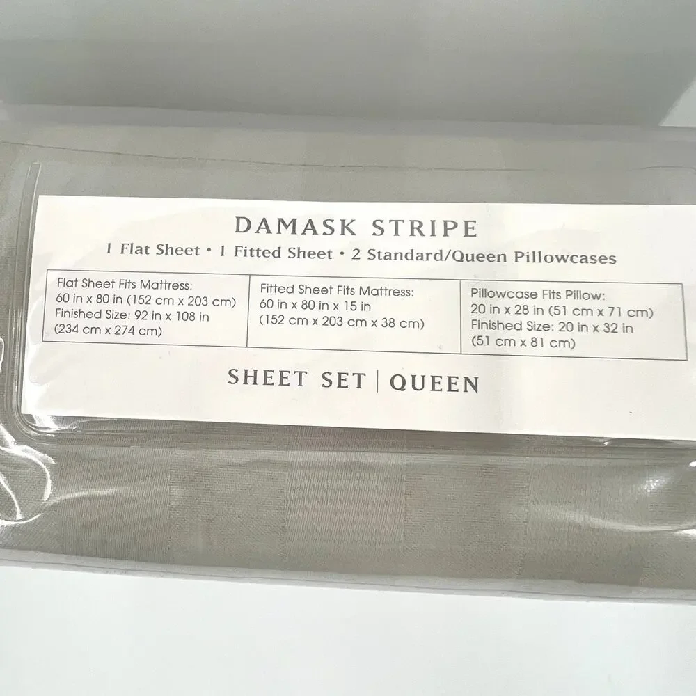 Charter Club Home 400 Count Damask Stripe Pima Cotton Sheet set